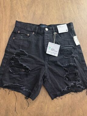 AERO Hemp Black Distressed Baggy Shorts - Size 8
